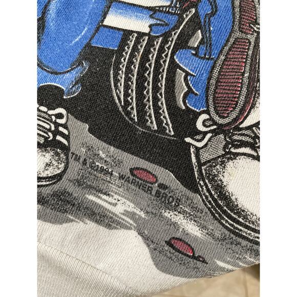 Rare 1994 Vintage Acme Looney Tunes Bugs BunnyTaz AOP White Crewneck Large - Picture 3 of 8